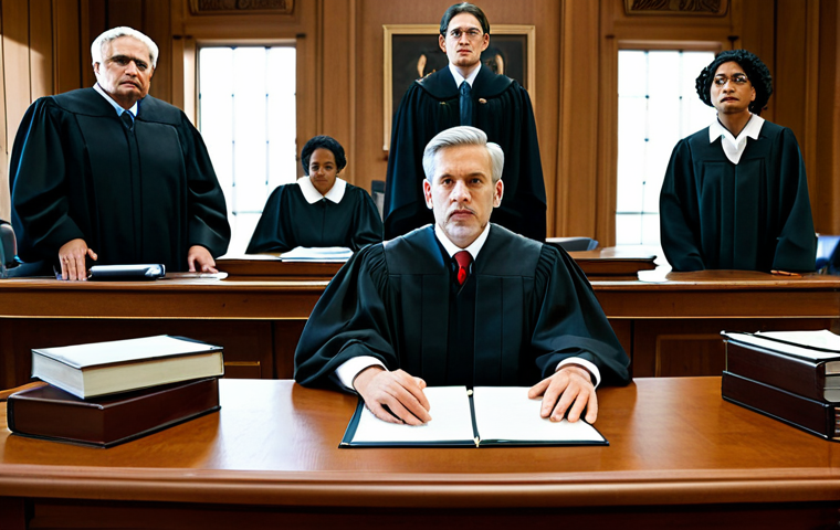 AI Responsibility & Accountability**

"A professional courtroom scene, a judge overseeing a trial involving an AI system, legal documents on desks, concerned faces of lawyers, focus on justice and fairness, fully clothed figures in appropriate legal attire, emphasizing accountability and ethical considerations in AI decision-making, safe for work, appropriate content, professional, perfect anatomy, natural proportions, well-formed hands, legal setting."

**