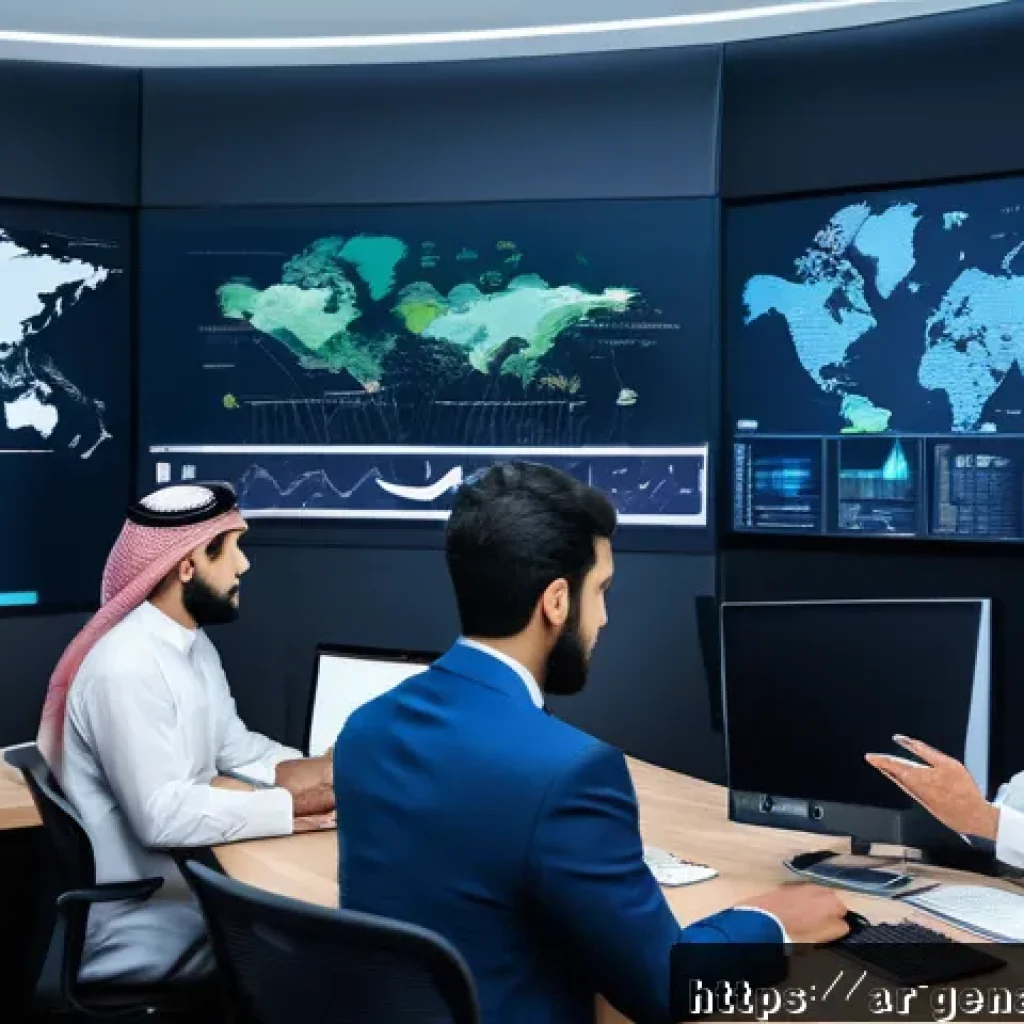 AI 생성 콘텐츠의 신뢰성 증대 방안 - A professional Middle Eastern newsroom setting focused on Arabic-speaking journalists collaborating ...